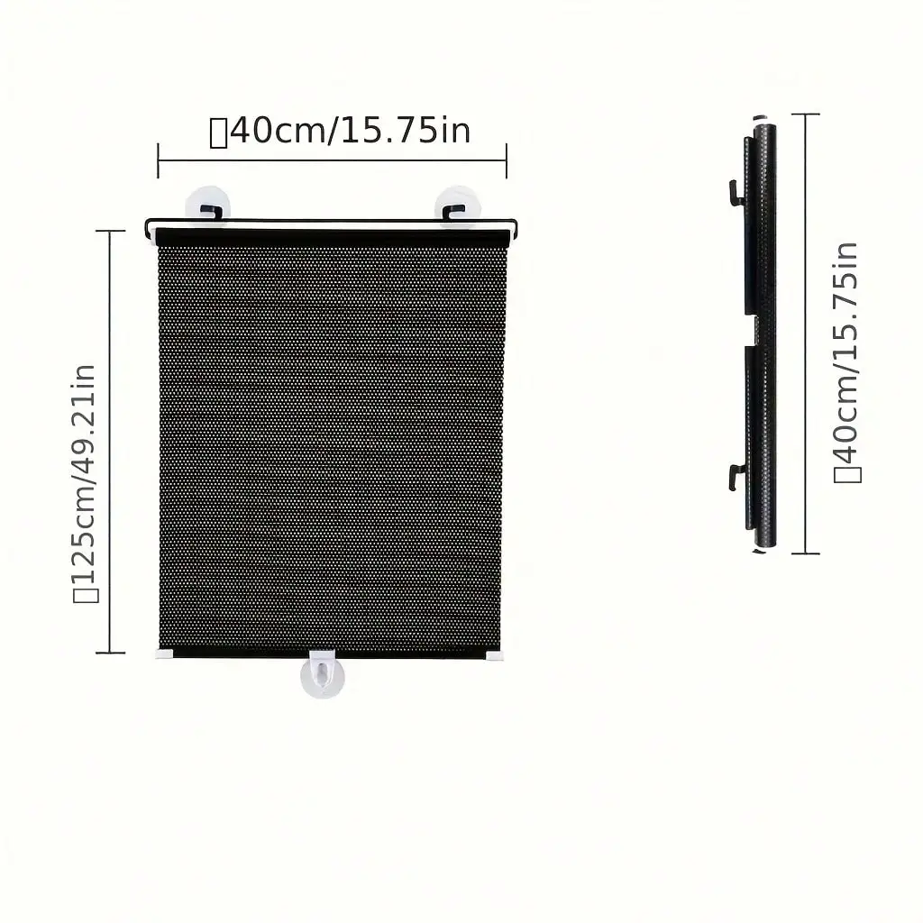Suction Cup Blackout Curtains,Retractable Sunshade,Portable Blinds,Free-Perforated Sun Protection Roller Shade,Temporary Sunshade Windows Blinds,Black