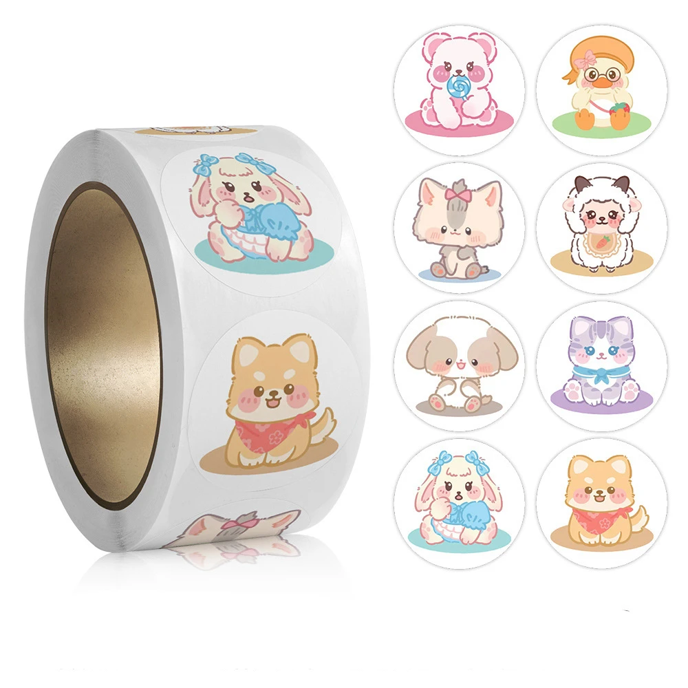 Cute animal reward sticker DIY Lovely and charming Creative vogue Kids Toy Stationery Luggage Kettle label self-adhesive labe