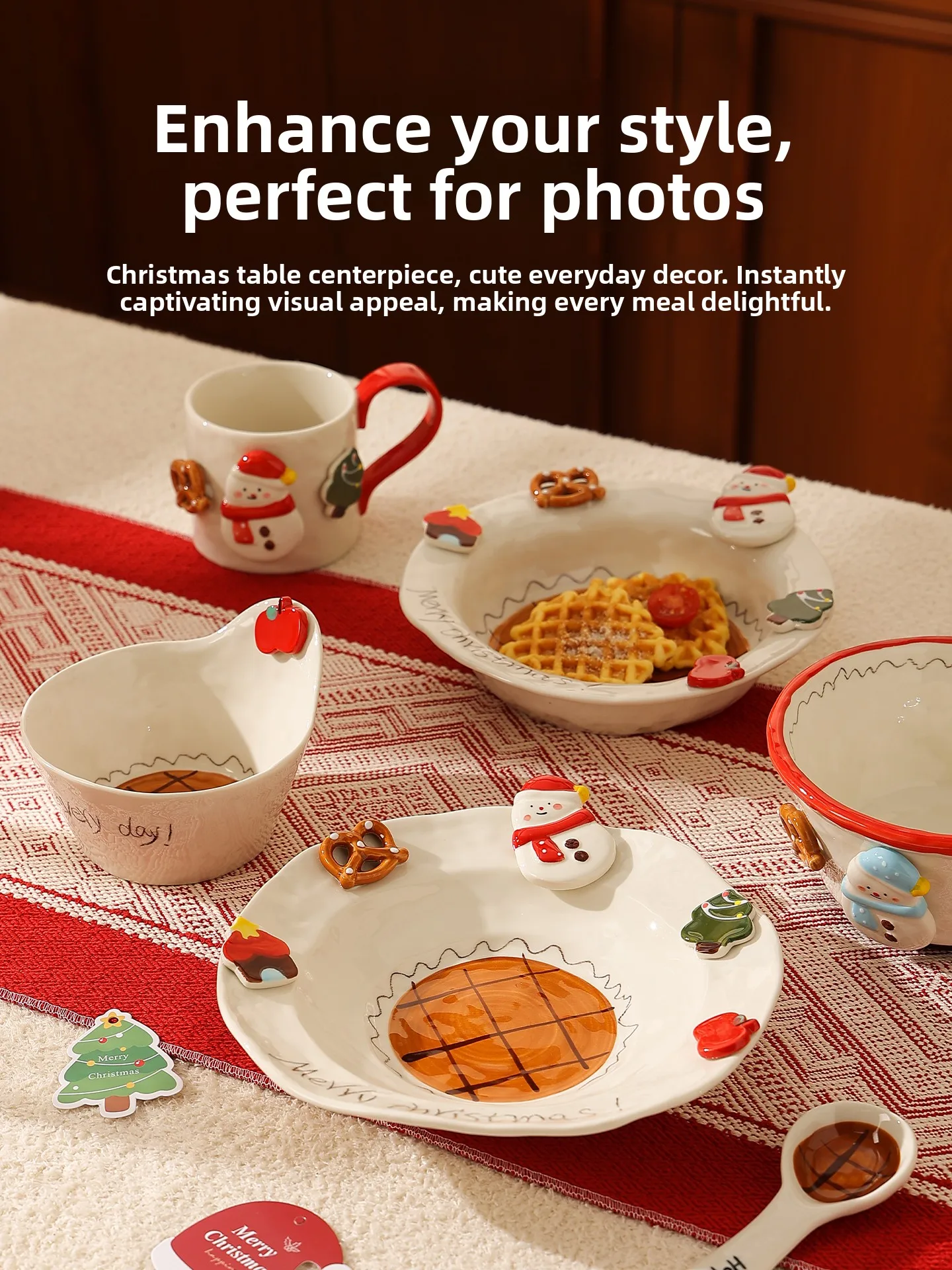 

Adorable Ceramic Dining Set by LuGuGang Deep Dish Fruit And Soup Plates Water Drinking Cup for One Person Microwave And Dishw...