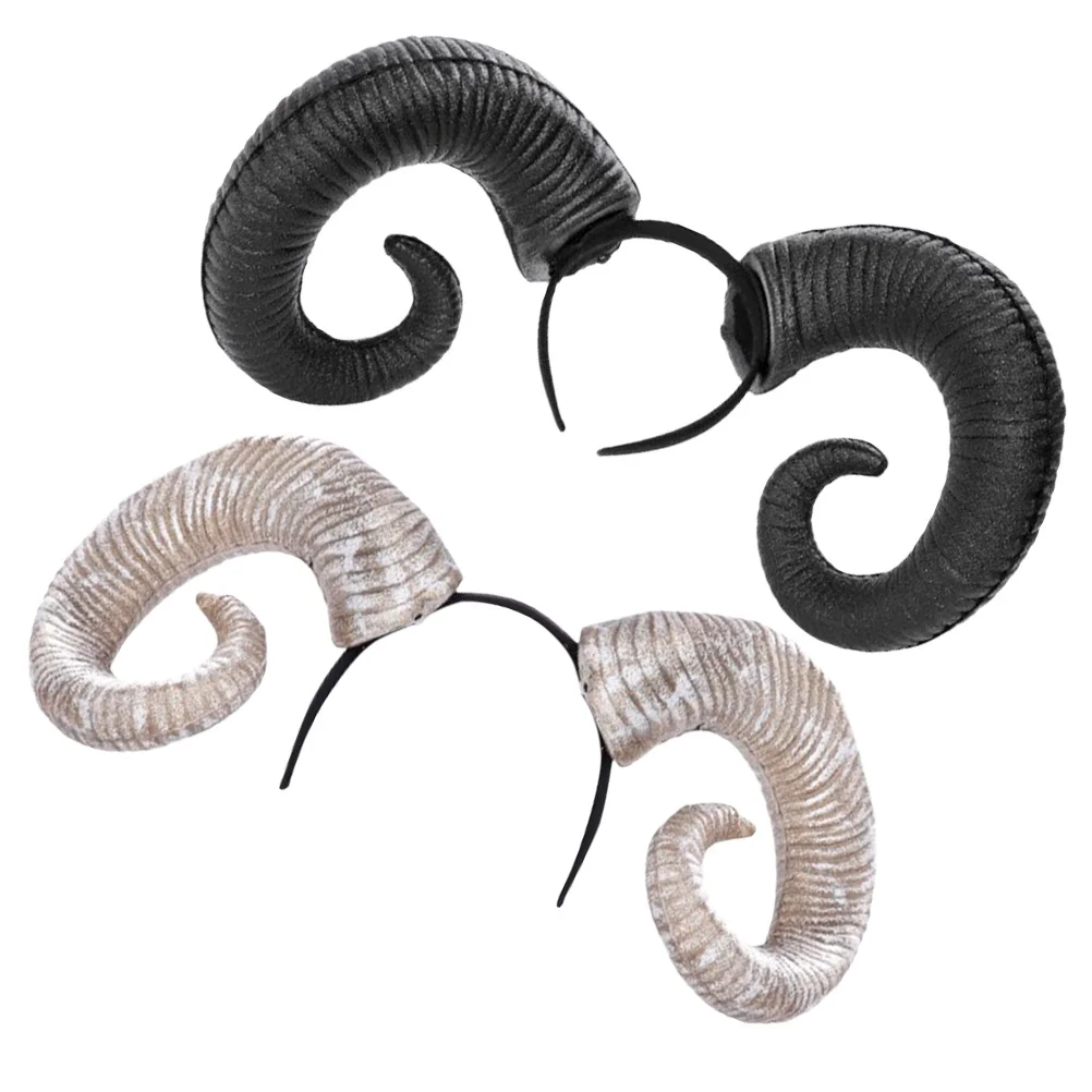 

2Pcs Ox Horn Headband Halloween Cosplay Hair Accessory Lightweight Party Headpiece Hair Ornament for Women Horn Headband