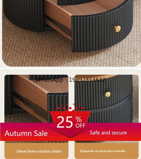 

ZZ Oval Solid Wood Coffee Table Light Luxury Living Room Home Small