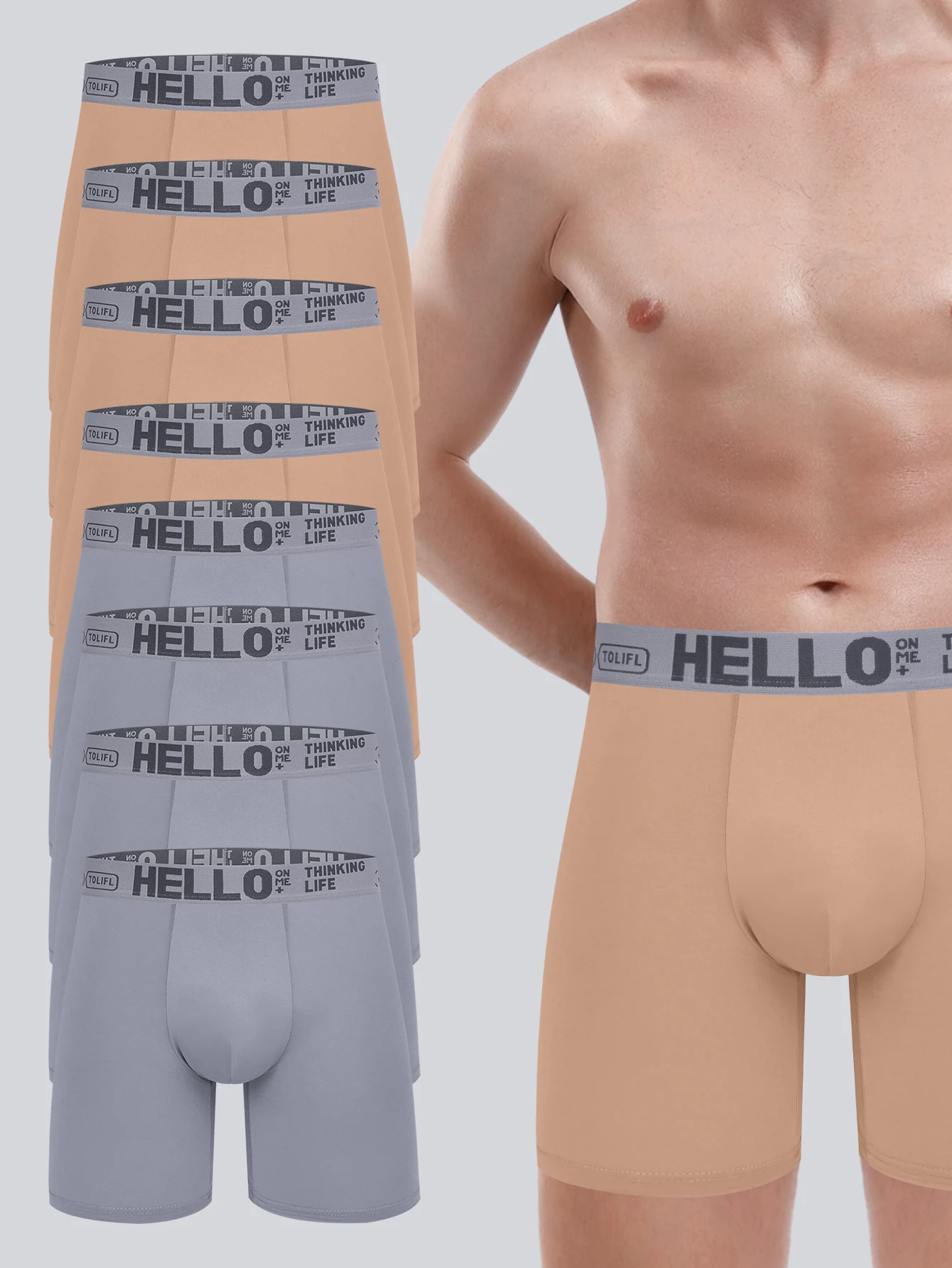 

8 Piece Men's Multi Color Mix and Match Casual Fashion Comfortable and breathableUnderwear Youth Large Comfortable Sports Flat P