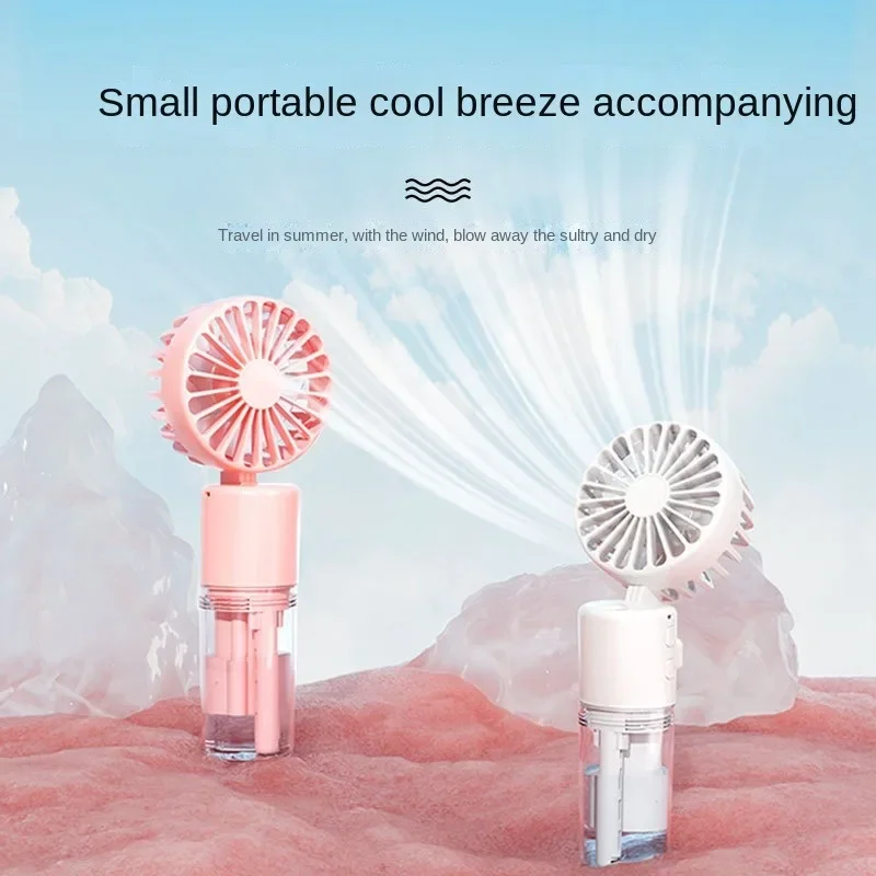Versatile Portable Handheld Mist Fan for Personal Cooling Spray, with Neck Hanging Design and Foldable Mini Travel Fan, in Casua