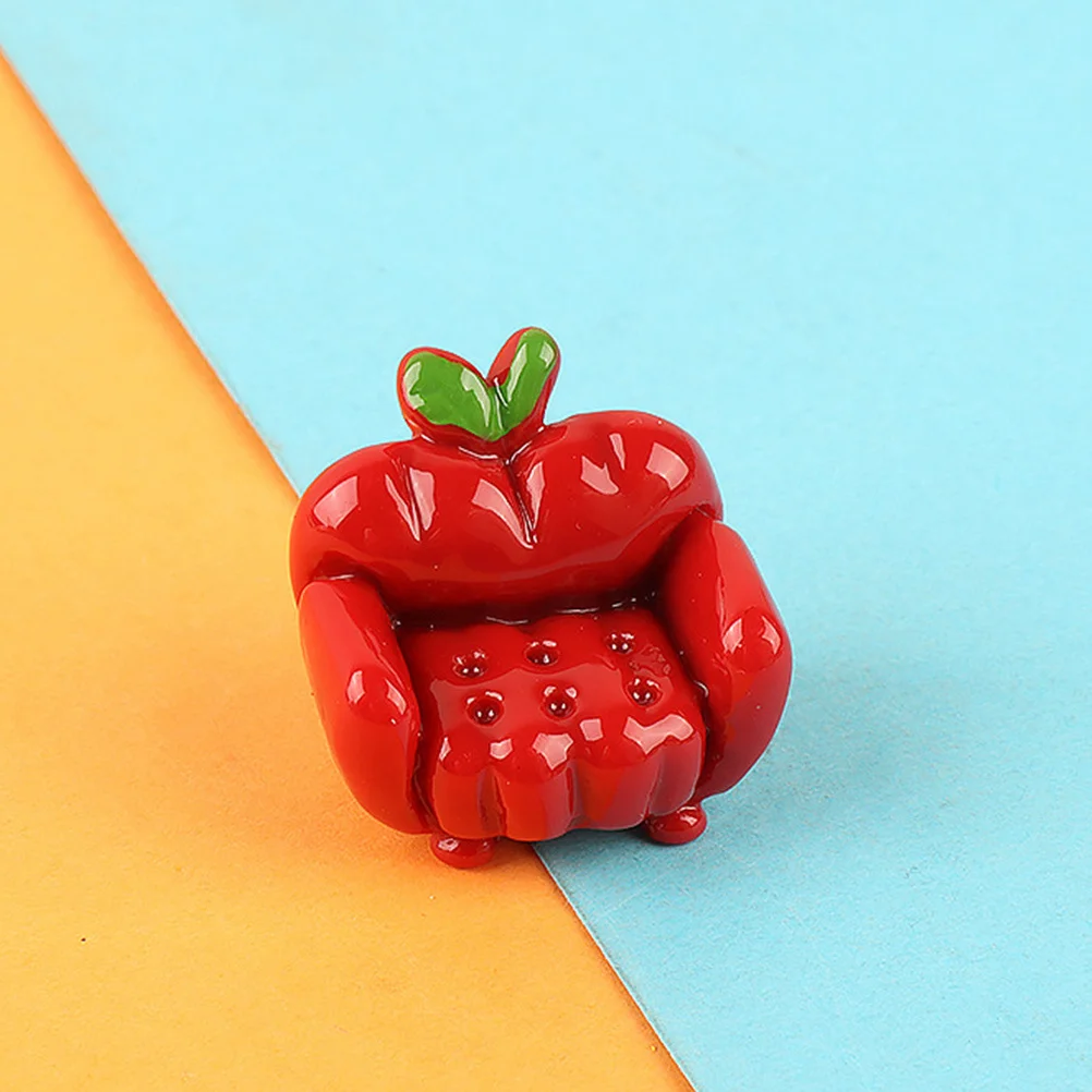 12Pcs Fruit Sofa Shape Charm Resin DIY Phone Cover Decor Mini Craft Adornment for Shell Hair Clip Decoration Props