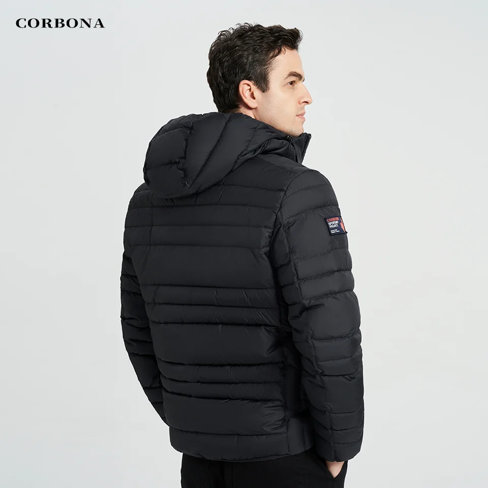 CORBONA 2023 Winter Men Coat Thick Jacket Freeze Warm Fur Detachable Hat Dad Gift Outdoor Cool Fashion Daily Casual Black Parka