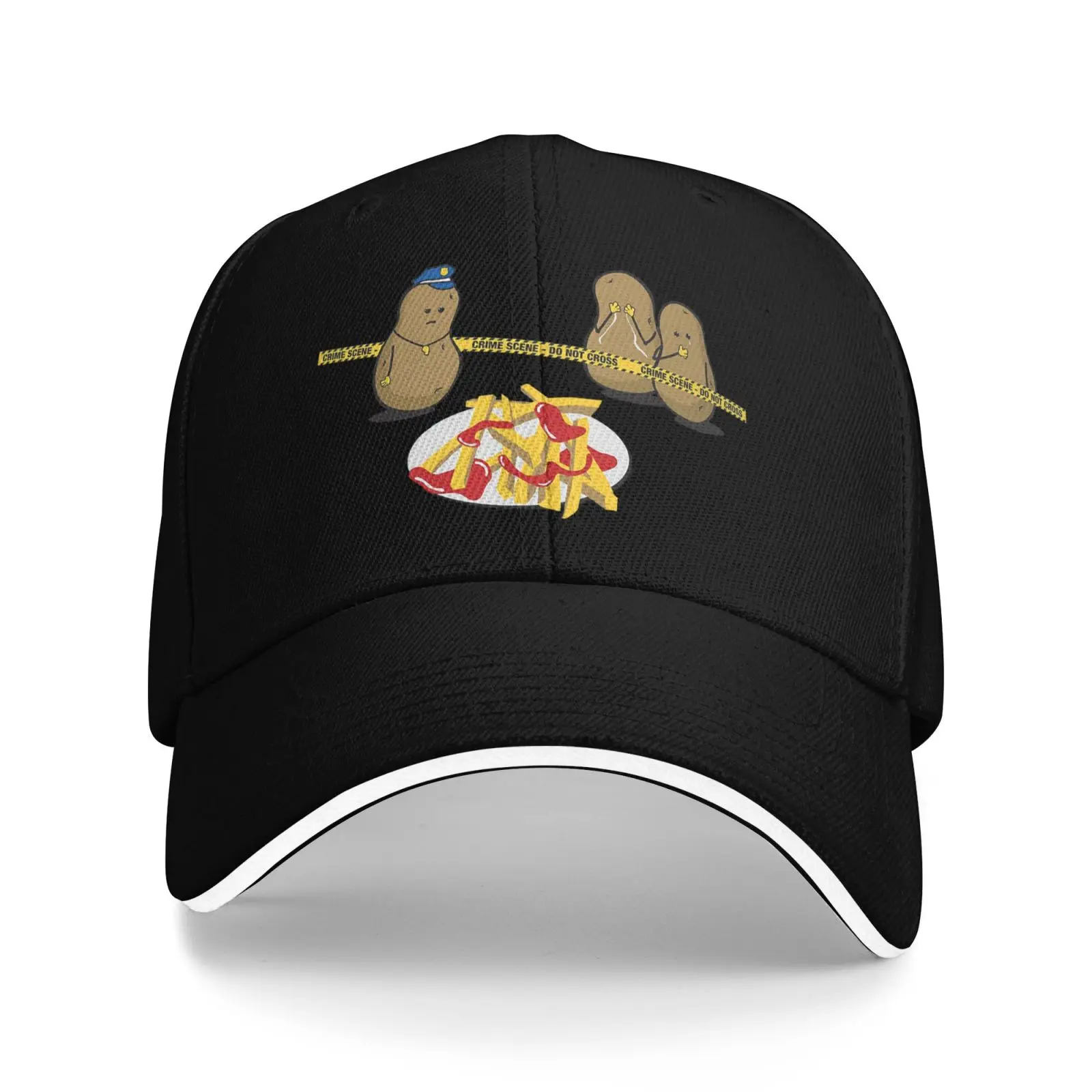 Cartoon Funny Potato French Fries Baseball Cap One Size Unisex Adjustable Cotton Casual Sports Sun Hat for Men Women
