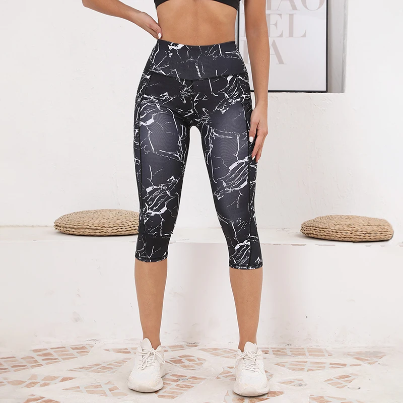 Capri Leggings with Pockets for Women High Waisted Workout Leggings Tummy Control Yoga Pants