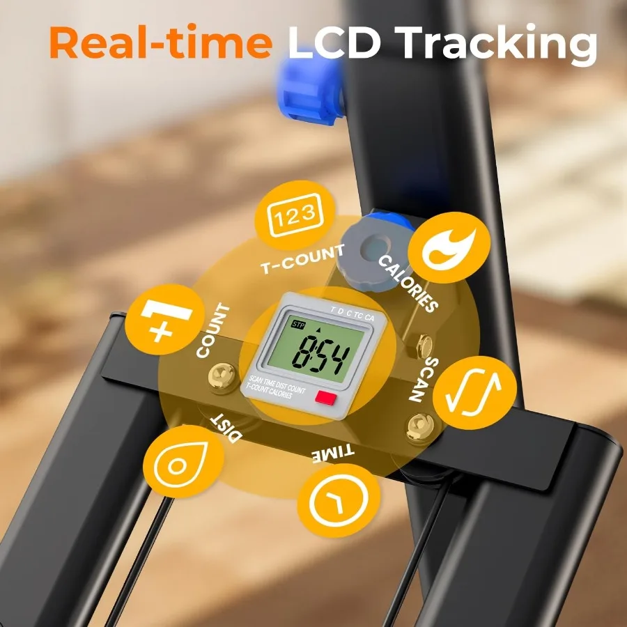 ماكينة تمرين متسلق عموديًا للمنزل مع إطار مثلث ثابت وشاشة LCD ناعمة وهادئة لكامل الجسم #3