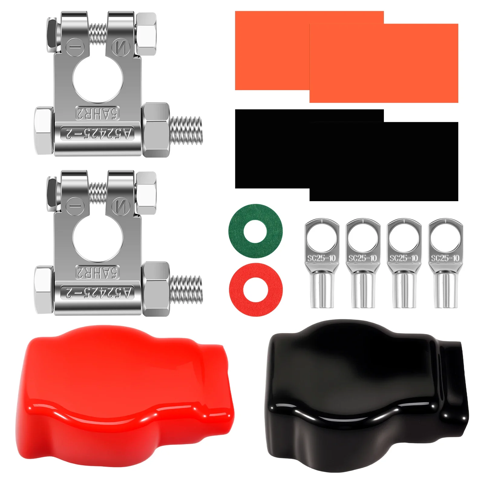 

Zinc Alloy Battery Terminal Connector Kit Multipurpose Positive Negative Battery Terminals Sturdy Heavy Duty Battery Terminals