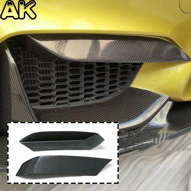 

For BMW F80 M3 F82 F83 M4 2014-2019 Real Carbon Fiber Car Front Bumper Lip Upper Vent Panel Cover Trim Car Exterior Accessories