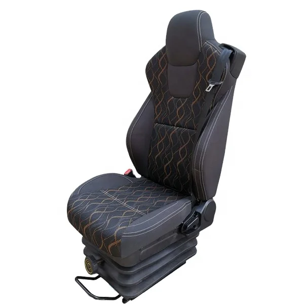 Heavy duty bus driver truck seat with mechanical suspension