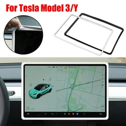 For Tesla Model 3 Y White Black Navigation Screen Protector Central Control Frame Edge Cover Silicone