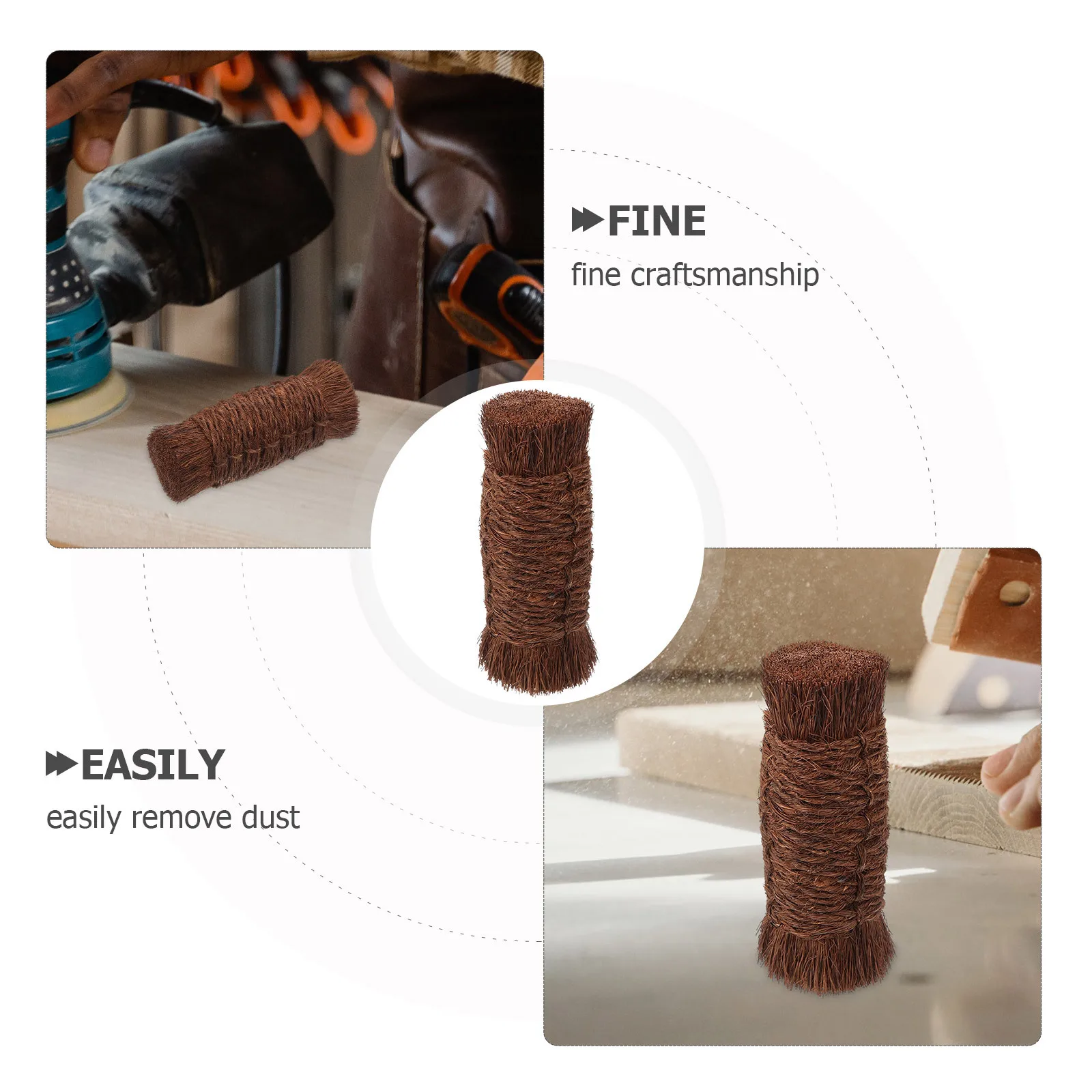 

Small Palm Fibre Brush Brown Cleaning Tool for Tracing Engraving Polishing Dust Removal Palm Fibre Brush Brown