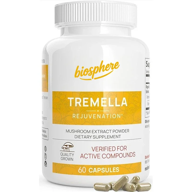 

Грибные капсулы Tremella, веганские, без ГМО, без наполнителей, для ежедневных медицинских рутин -60 капсул