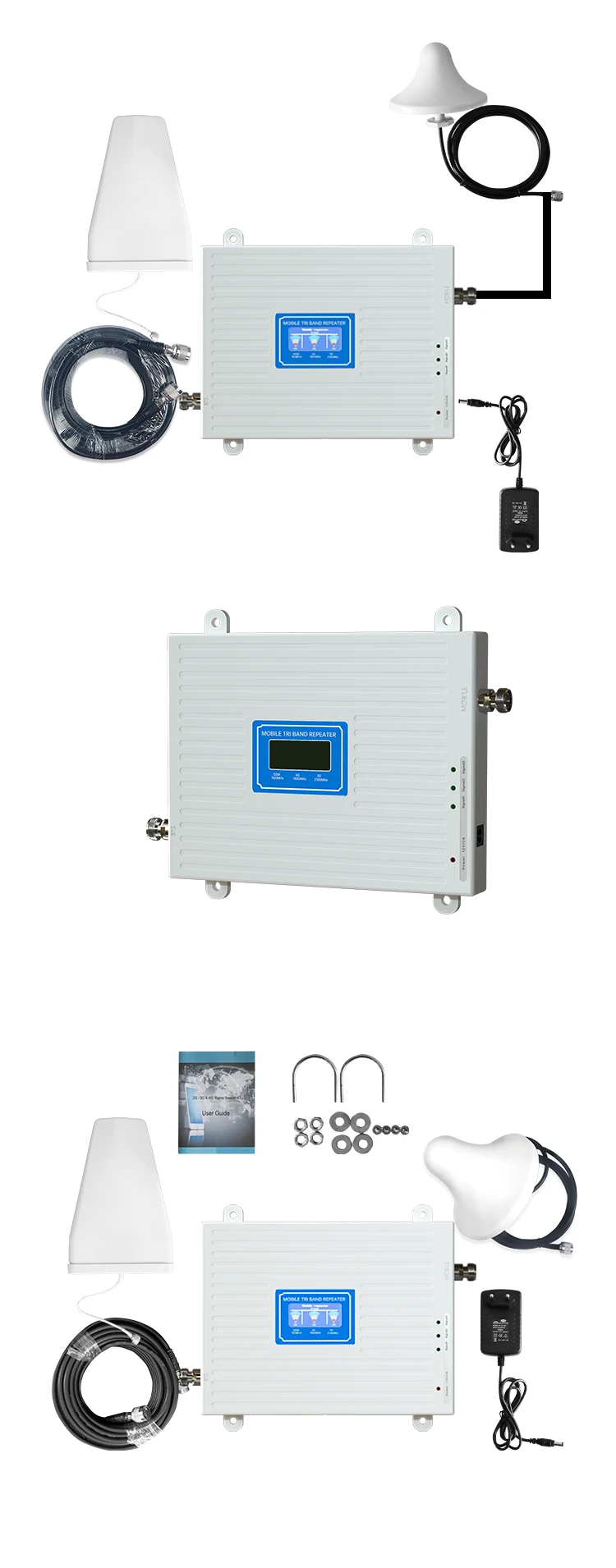 Best Tri-Band 3G/4G Mobile Signal Repeater 900/1800/2100 with WiFi for Stronger Reception 4G Signal Booster for GSM Network