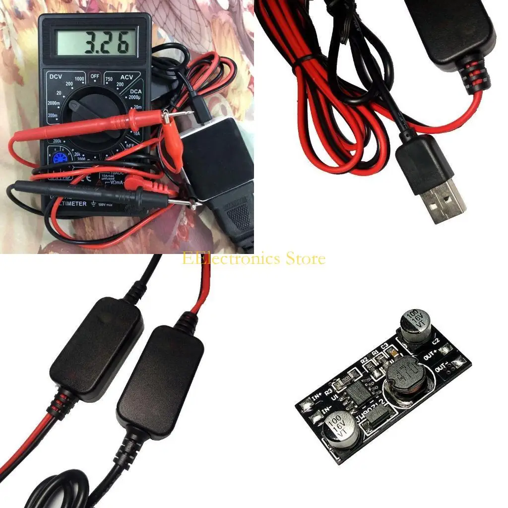 B03C for 2x AA AAA Batteries USB 5V to 3V Step-down Cable Converter Line