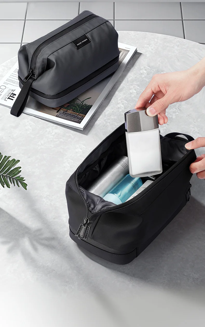 

Мужская дорожная сумка для туалетных принадлежностей, водонепроницаемая, большой емкости, высококачественный, портативный, отдельный косметический органайзер для влажной и сухой косметики Мужская сумка bolsas