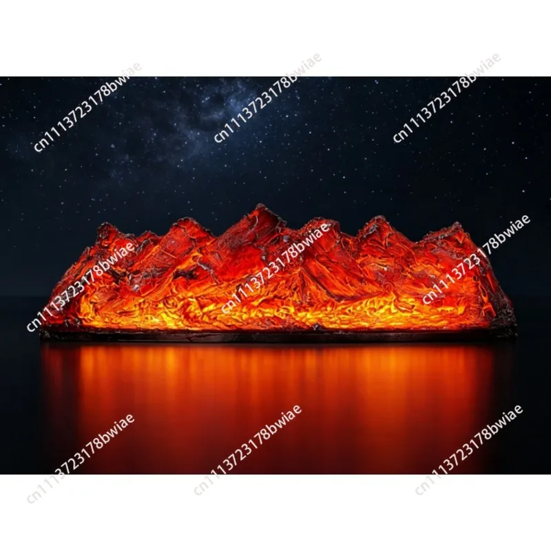 Fireplace decoration household simulation firewood bare carbon flame fake electronic fireplace insert realistic glowing