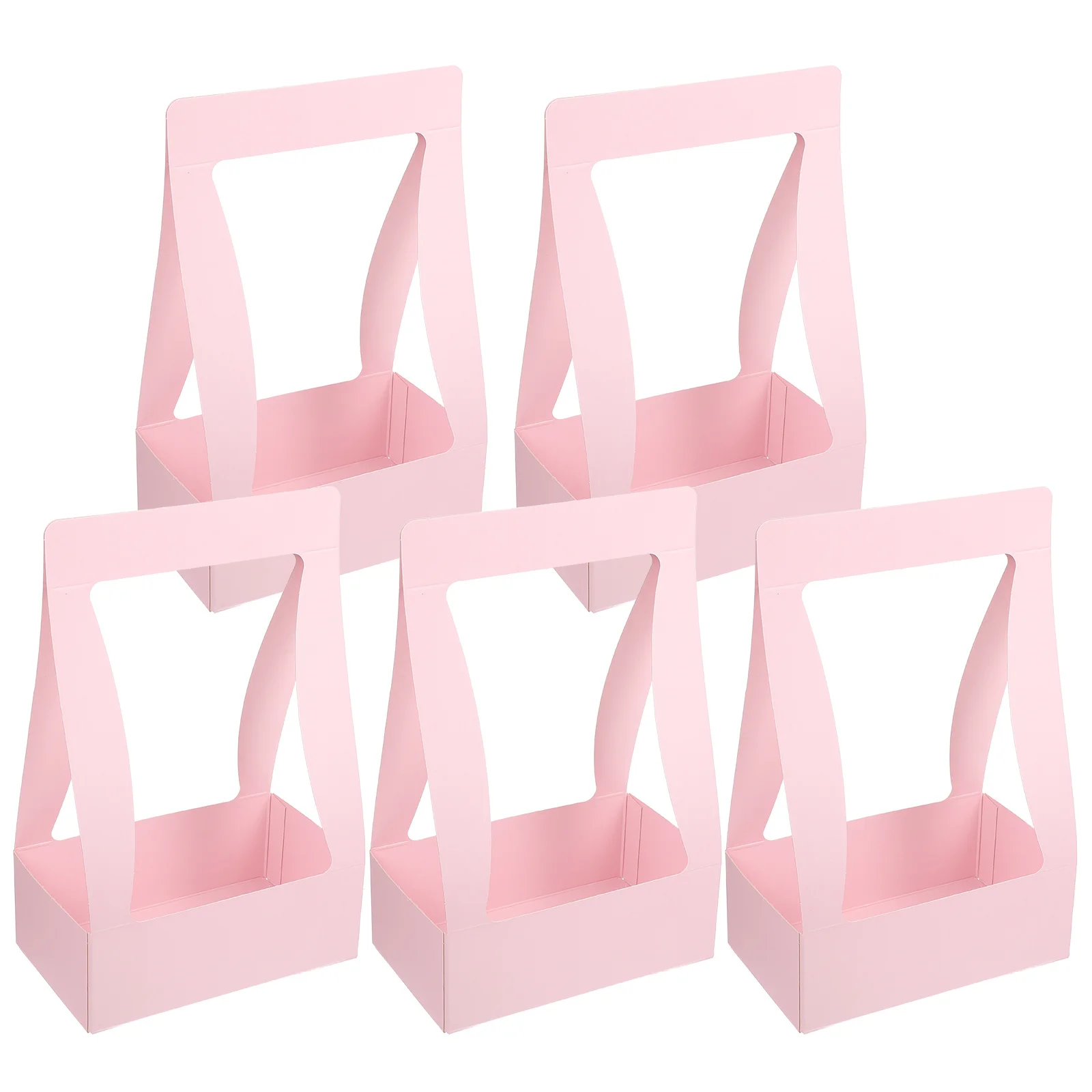 

5pcs Paper Folding Boxes Portable Bouquet Packaging Box For Fresh Flower Gift Storage Flower Wrapping Case Party Decorative Box