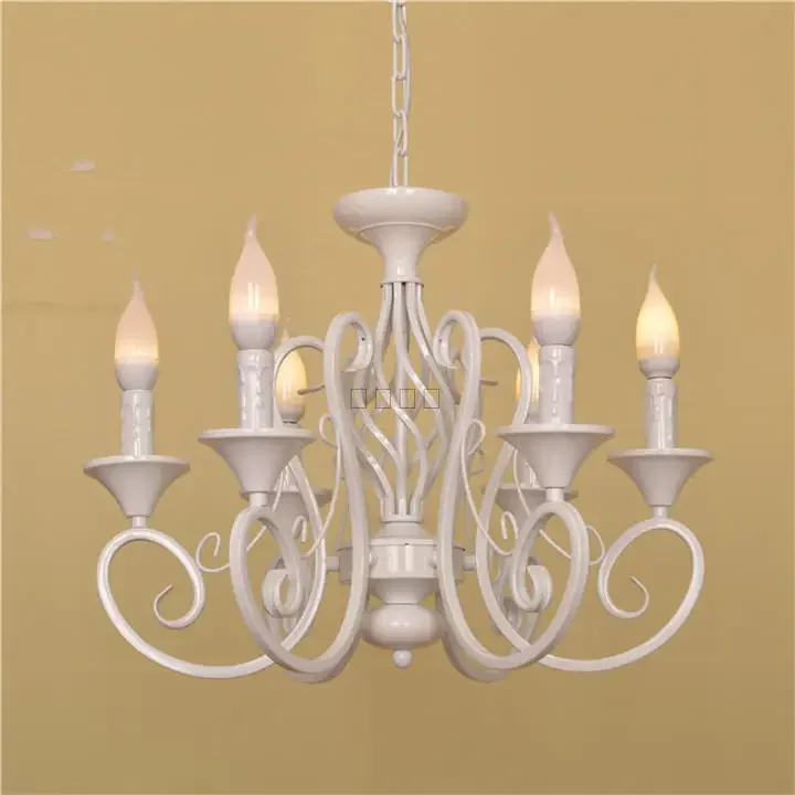 

European style chandelier bedroom restaurant Mediterranean style chandelier girl Princess room warm children's room lamps