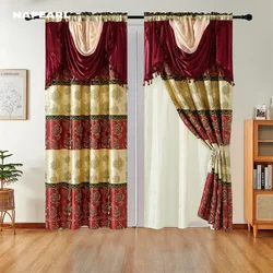 NAPEARL European Style Blackout Floral Flower Jacquard Curtain Window Shade Blind Plane for Living Room Home Decor 1PC