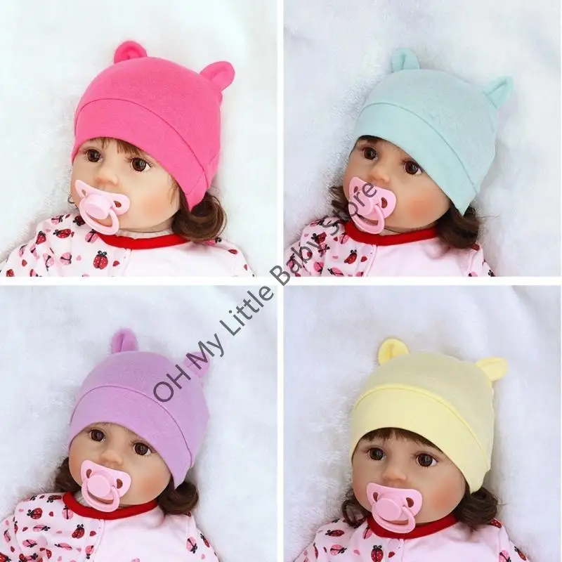 M76C 0-3 أشهر طفل لطيف الدب آذان قبعة لينة القطن قبعة قبعة أغطية الرأس قبعة الرضع