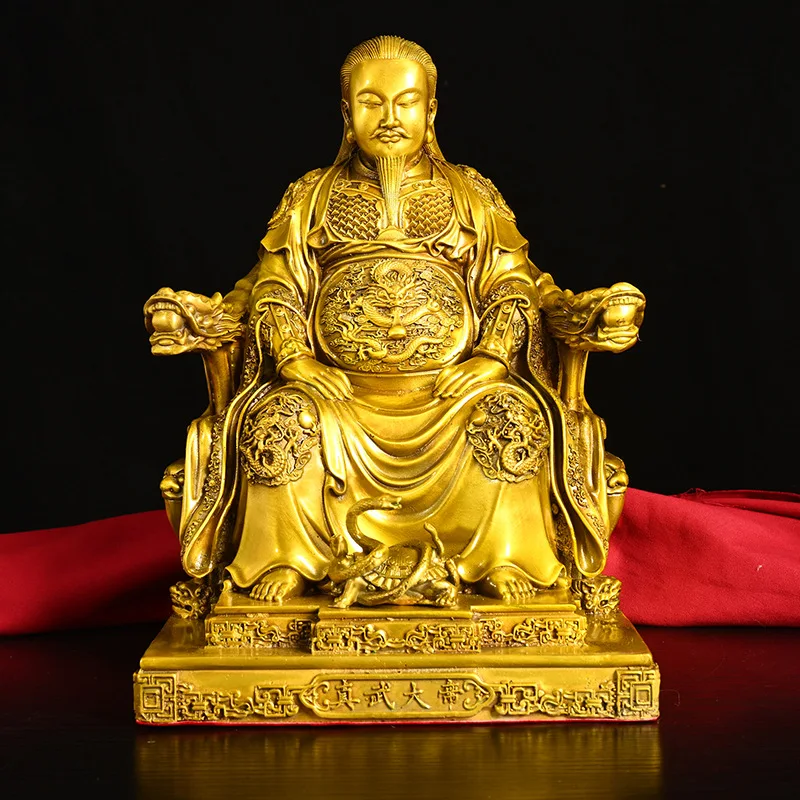 Brass Ancestor Copper Zhenwu Emperor Statue Home Decoration Worship Creative Gift Crafts Wholesale