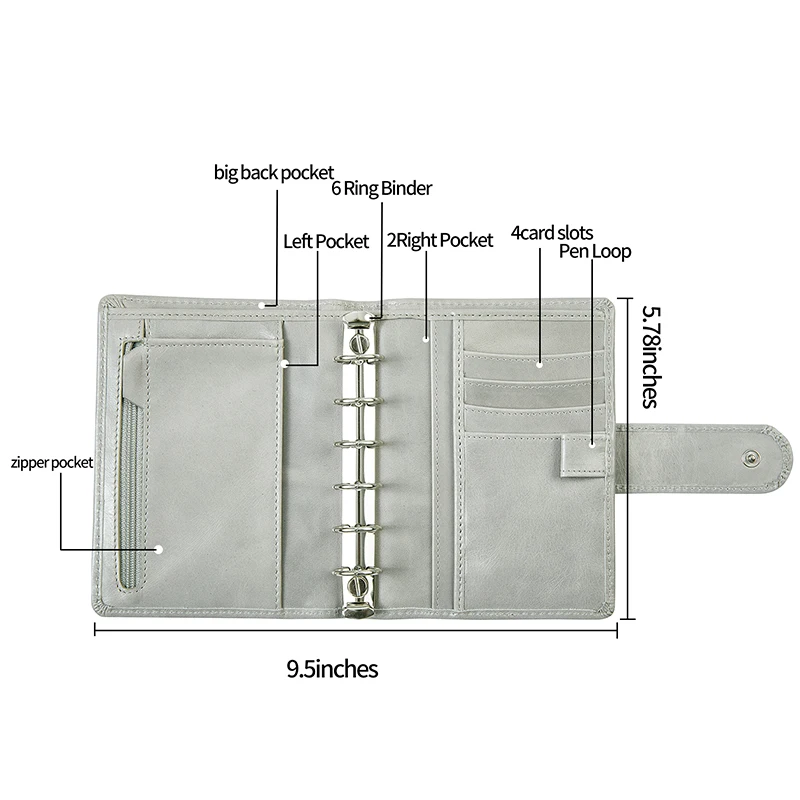 Smartfee Echtem A7 Ringe Planer Öl Wachs Leder Stil Rindsleder Tagebuch Planer Sketch Binder Photocards Agenda Notebook