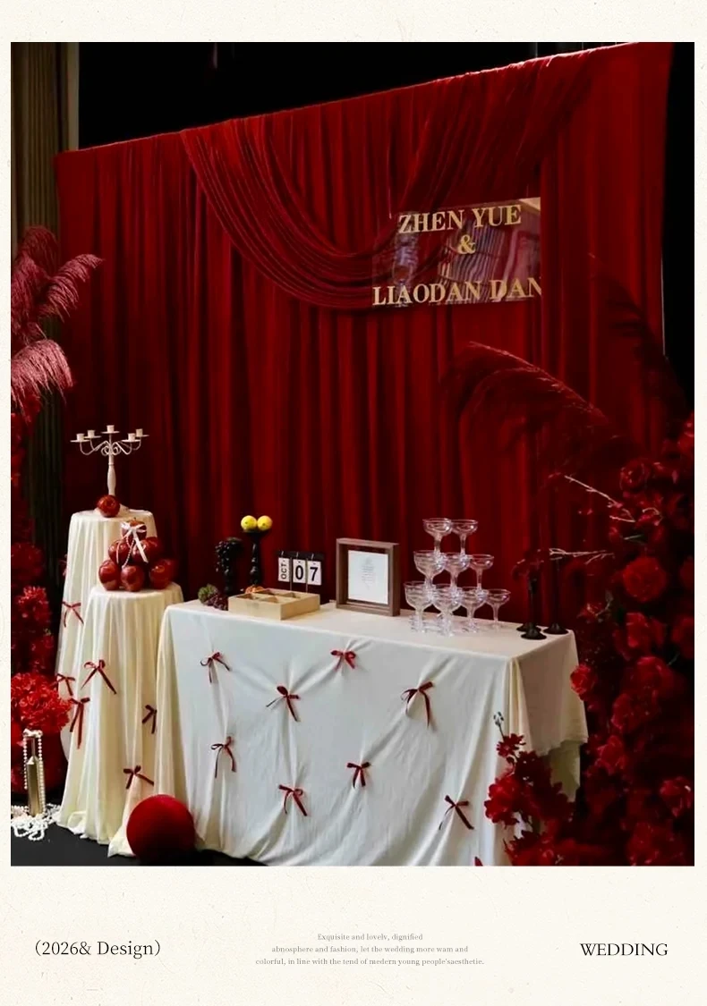60 m lange Hochzeitsbühnendekoration, neuer Hintergrund, transparente Vorhänge aus elastischem Milchseidenstoff – Detail 9
