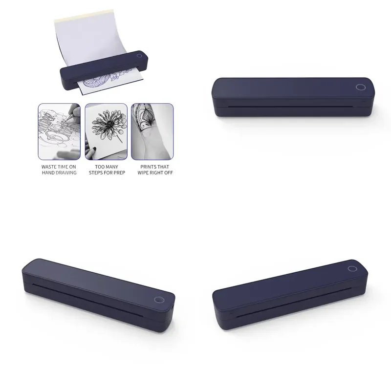 A4 Thermal Printer 8-inch Inkless Thermal Printer 203dpi Tattoo Printer for Universal Use