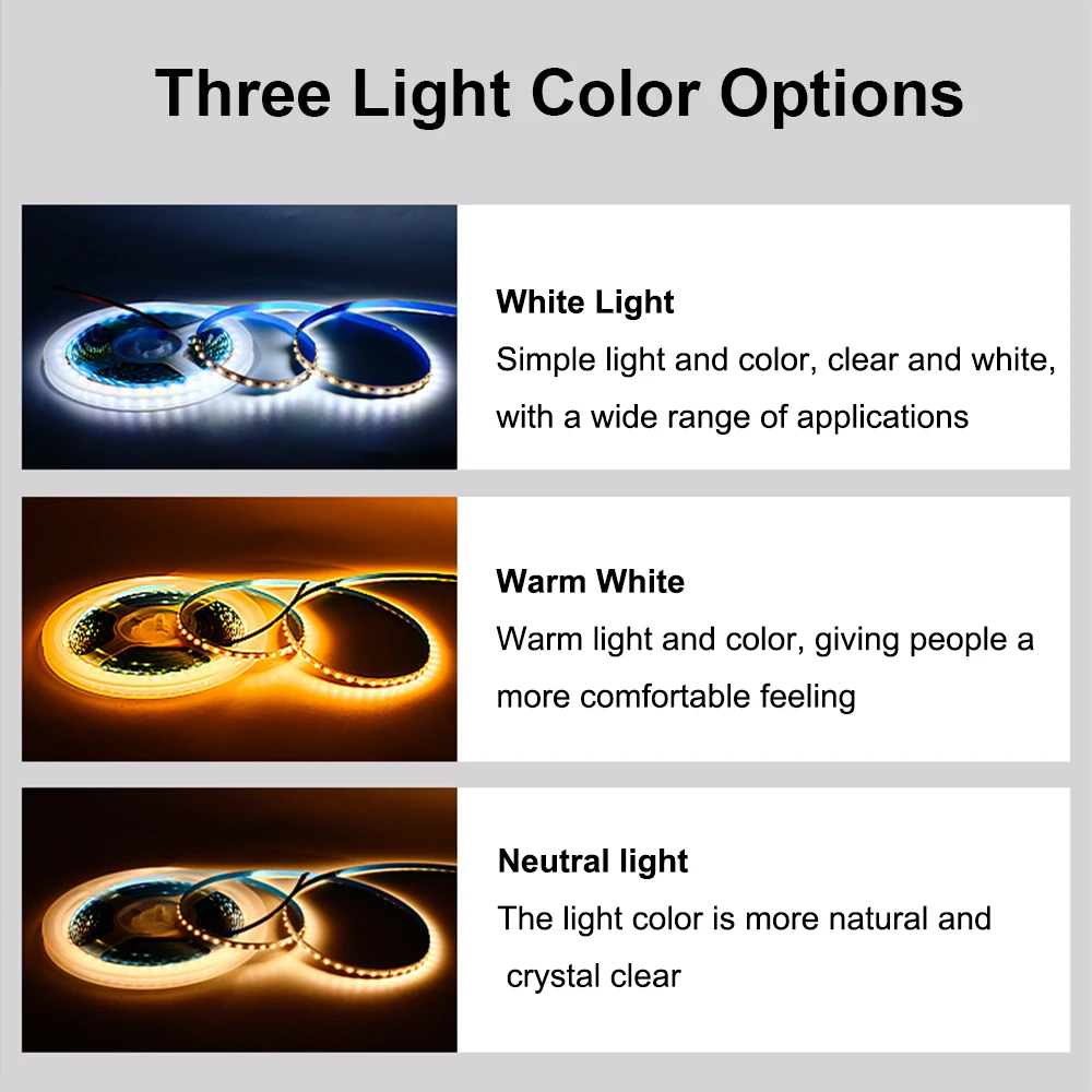 5V/12V/24V 2835 LED Strip Tape Light Ribbon 5MM 120LEDs/M Natural White/Warm White/Cold White Home Decor Embedded aluminum groov