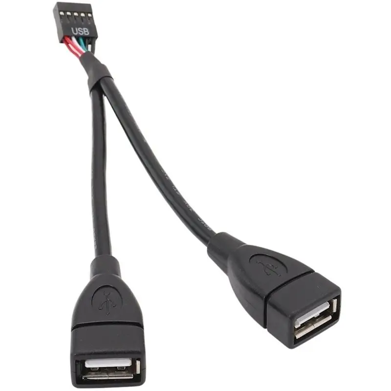 【TODAY-BUY】Motherboard 9Pin To USB2.0 Extension Cable Mainboard 9Pin To Dual USB2.0 Female Adapter Cable 9Pin To USB-A Adapter