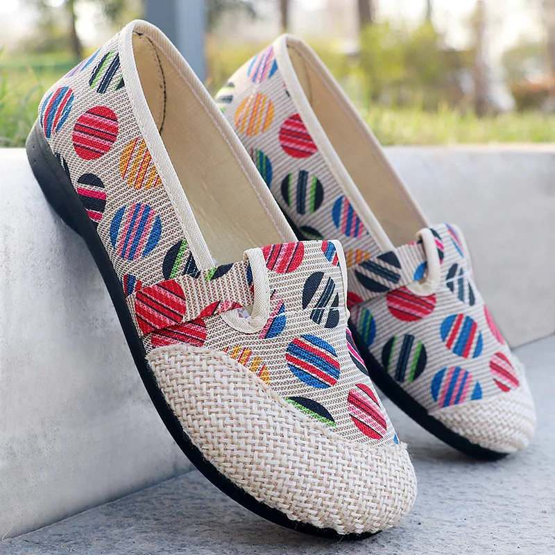 Summer new hand-woven women's shoes polyurethane soft-soled cloth shoes walking breathable sandals