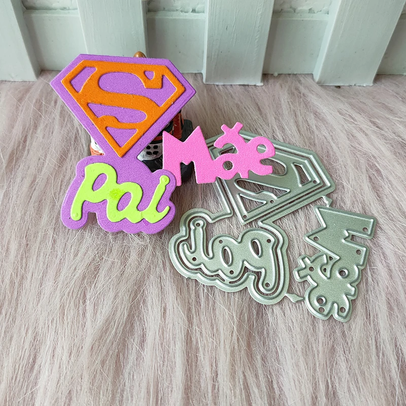 New Super Mom and Dad metal cutting die mould scrapbook decoration embossed photo album decoration card making DIY