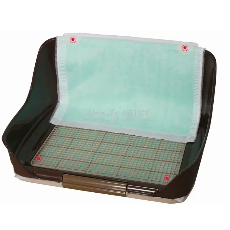 Indoor Resin Potty Training Tray for Male And Boy Puppies with No-Torn Toilet Pad Included Diaper Pee Post Protection Wall