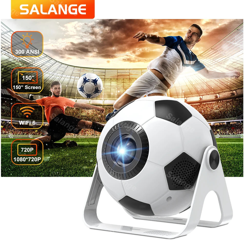 

Salange P361 Smart Projector with 1000+ Global Channels BT5.2 WIFI 4K Auto Keystone Coolita OS Soccer Special Edition Projector