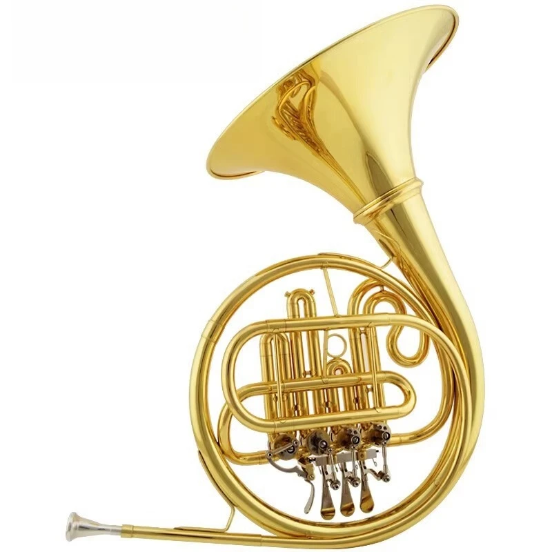 French Horn, Bb 4-Valve Single and Double Row, Professional Brass Instrument, JBFH-700, High-Quality Sound, Durable Construction