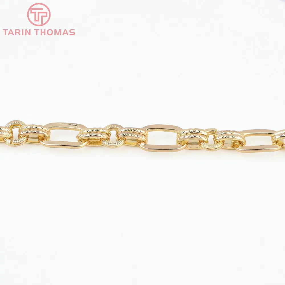 (8434) 50CM 15x8,5MM 5,5x9MM 24K Goldfarben Messing Halsketten Armbandketten Hochwertige DIY Schmuckzubehörteile – Detail 2