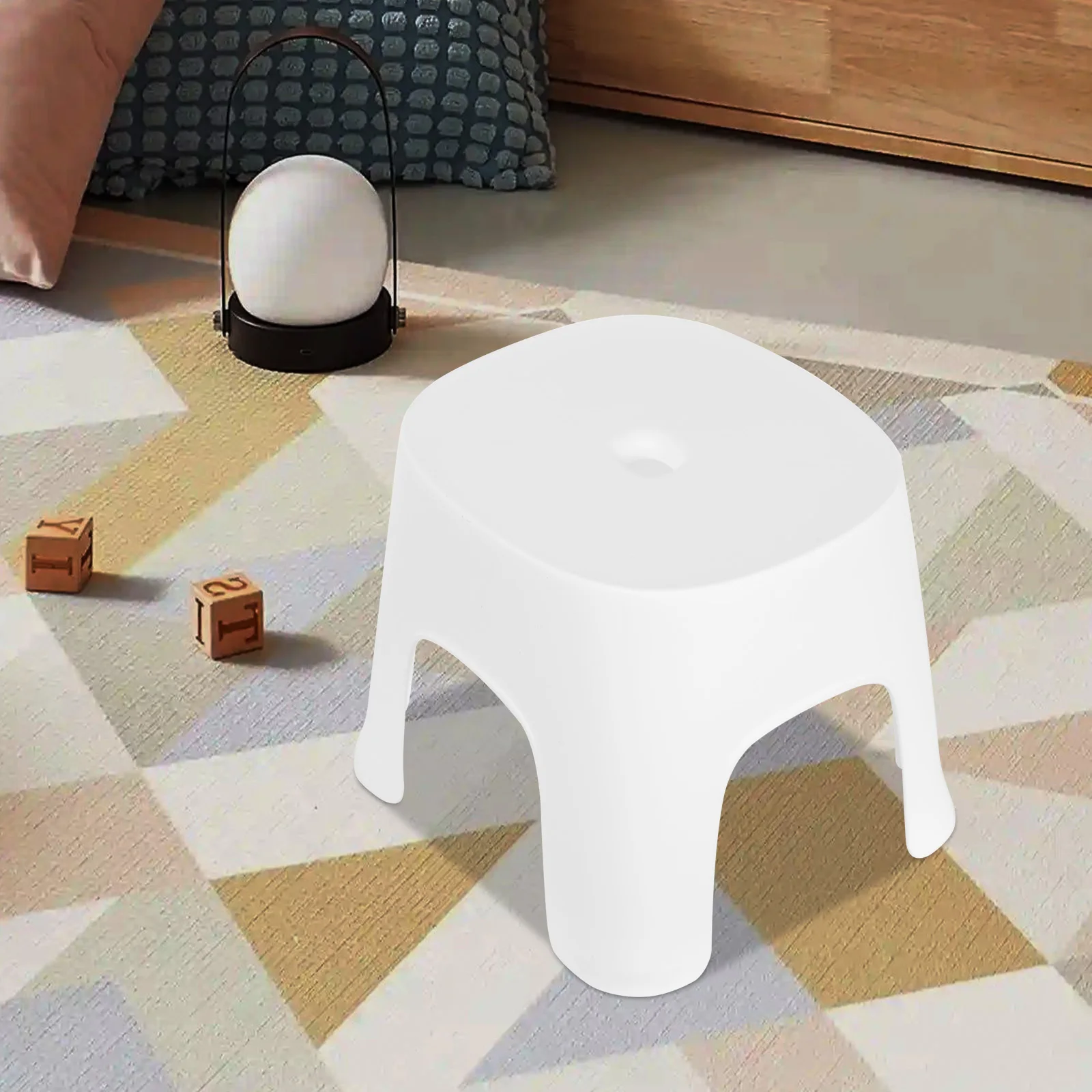 

10-Pack Stackable Plastic Kids Stools - Lightweight Step Stools for Toddlers & Preschool - White Space-Saving Flexible Seating