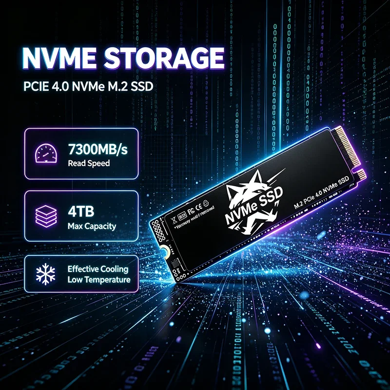 New Super Speed HS M2 NVMe PCIe Gen4 SSD 500GB 1TB 2TB 4TB Internal Solid State Disk for Gaming Work PC Notebook