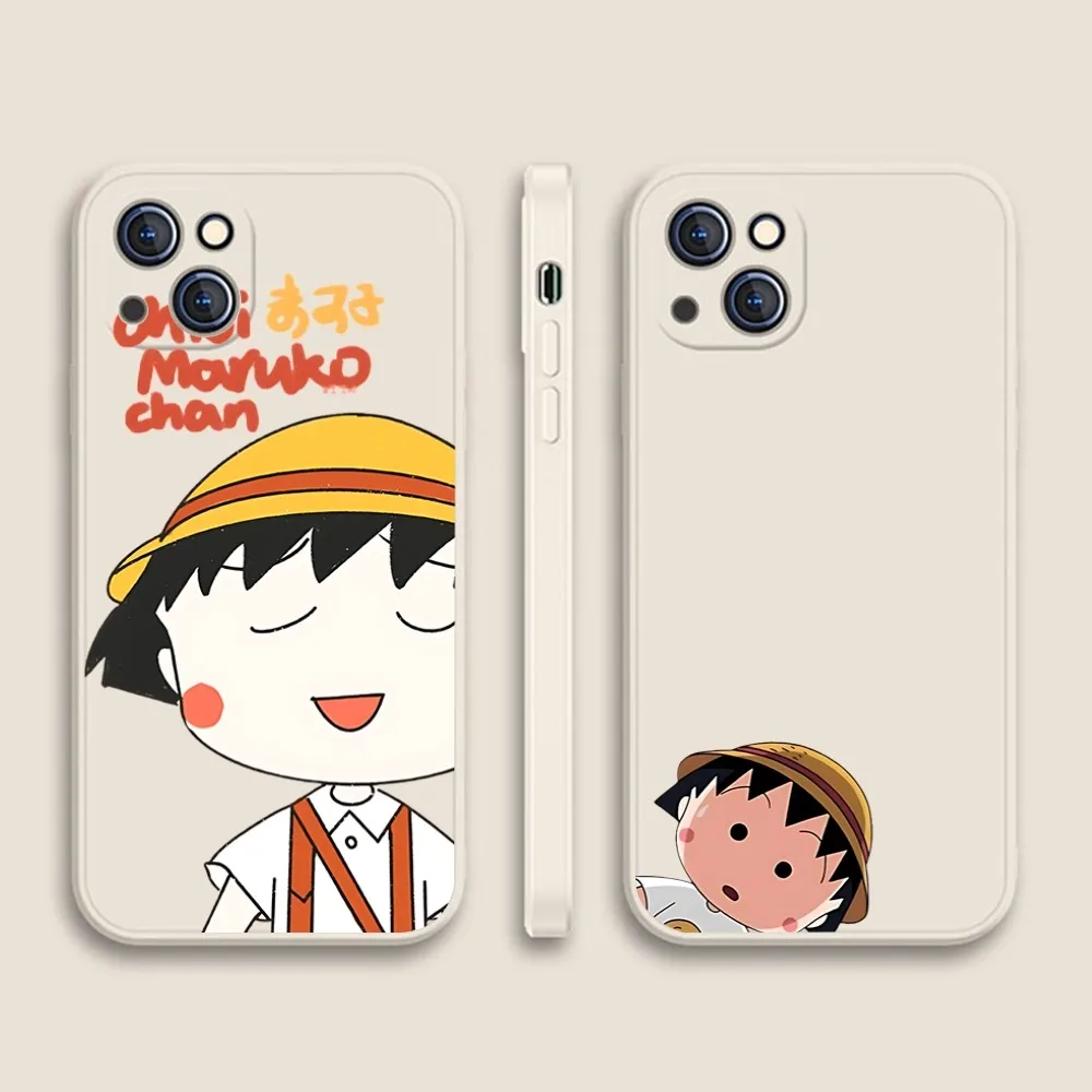 C-Chibi M-Maruko C-Chan Phone Case For Iphone 11 13 14 Pro Max X Xr Xs Max Se2020 12mini White Cover Case