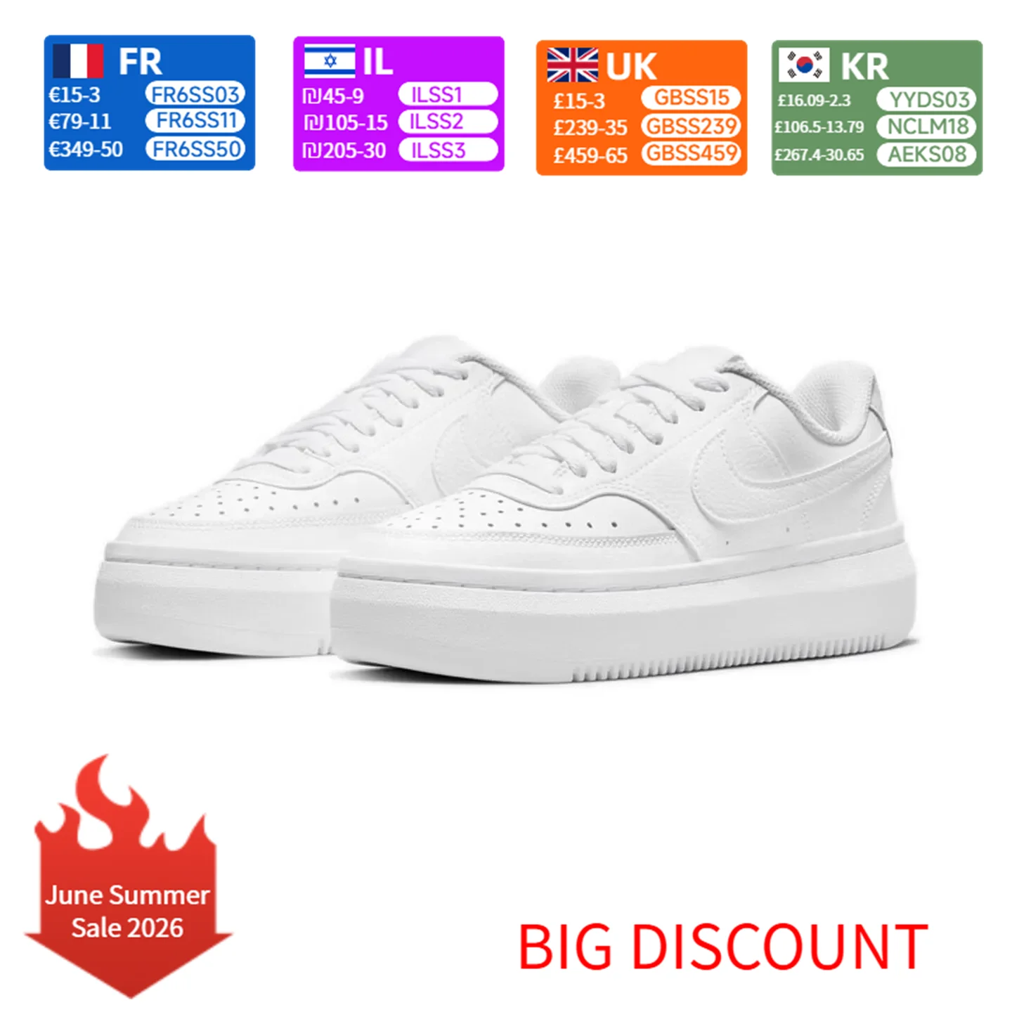 

Nike Court Vision 1 Low Casual Sneakers - Retro-Inspired Style, Fashionable Comfort for Everyday Wear, Unisex DM0113-100