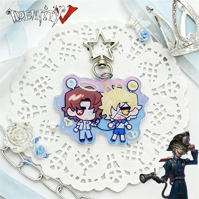 Game Identity V The Puppeteer Florian Brand Cosplay Keychain Acrylic Pendant Key Chain Backpack Accessories Keyring Jewelry Prop