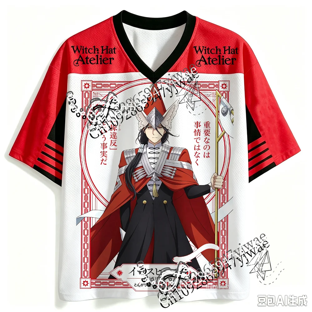 2026 Hexenhut Atelier Anime Coco Tetia Qifrey Grafik-Jersey V-Ausschnitt Modisches Streetwear-Fan-T-Shirt Sommer Herren Damen T-Shirt – Detail 5