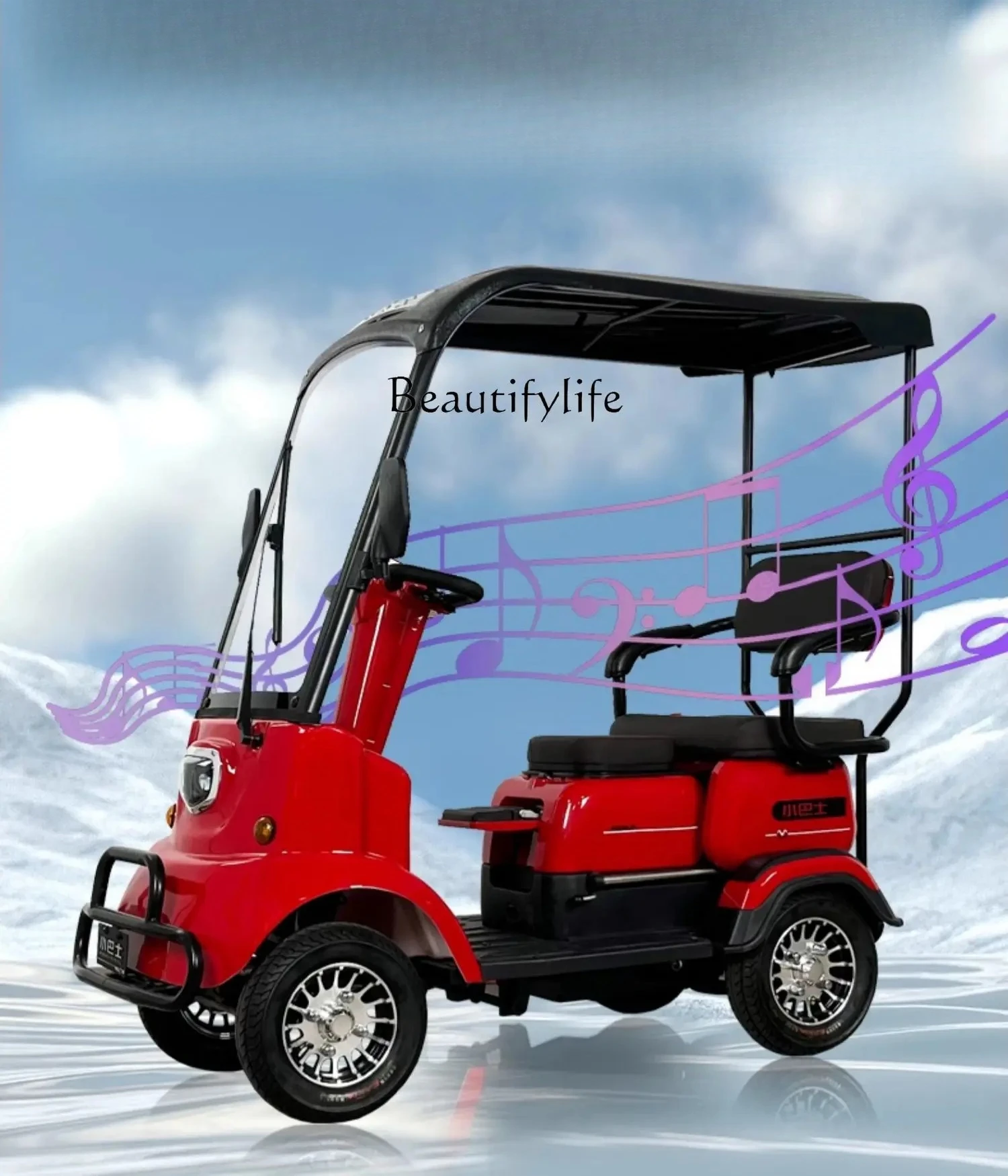 01Minibus M3 electric four-wheeler to pick up and drop off children sightseeing car double with shed elderly intelligent