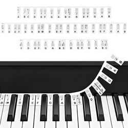 Free Paste Overlay Type 61 / 88 Keys Piano Note Marker Silicone Strips for Beginners / Kids, No Glue Practice Sticker