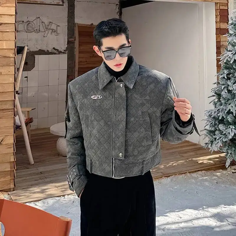 سترة قصيرة مبطنة بالقطن للرجال من SYUHGFA ، معطف شعرية من الماس ، ملابس على الموضة الكورية ، الربيع ، من من من القطن