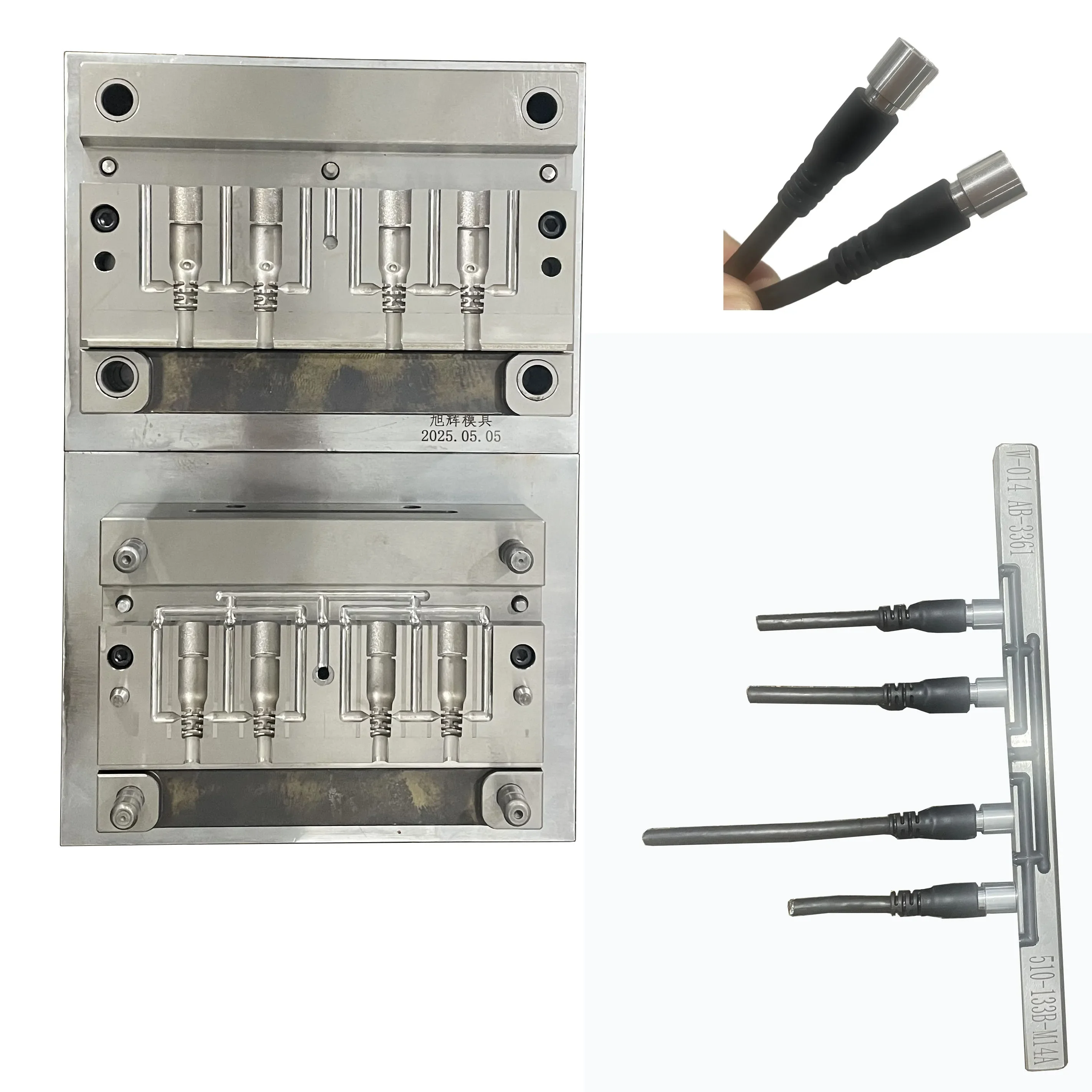 

Custom Mold Manufacturing Service Dc Cable Plug External Mold Molding 4 Cavity Mold Manufacturer