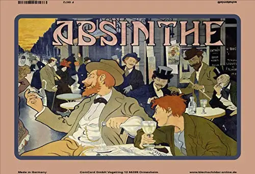 Absinthe Metal Wall Decoration Tin Metal Sign 8x12 in