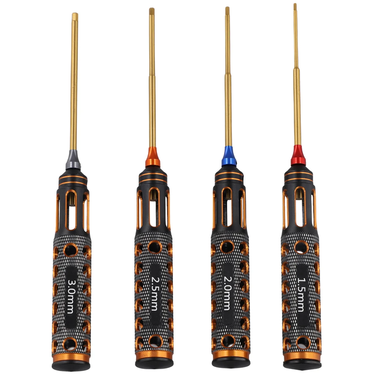 A68T 4pcs/Set Titanium Plating 1.5mm/2mm/2.5mm/3mm Hexagon Screwdriver Screw Driver Tool for Rc Model Car Boat Airplane